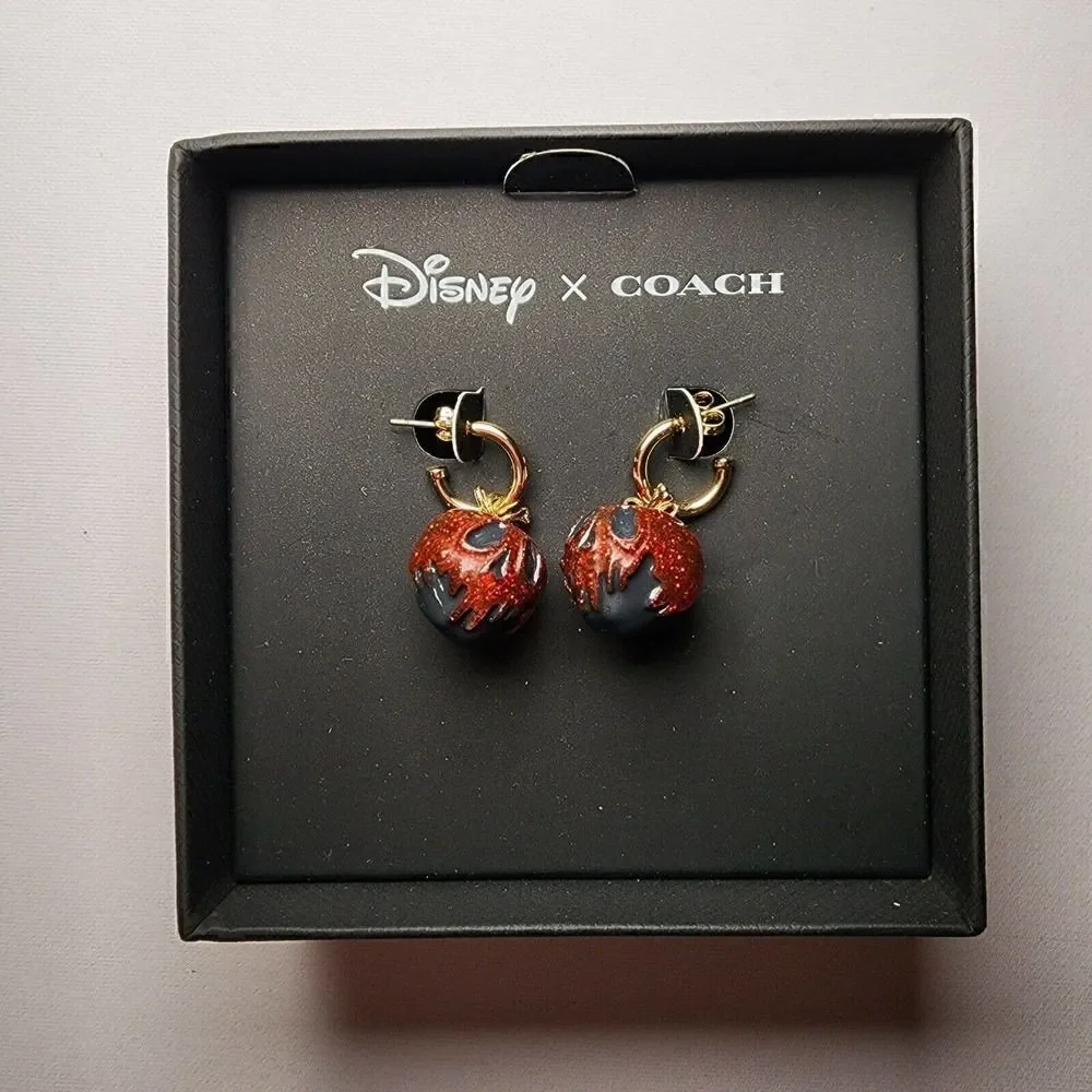 NWT COACH x DISNEY CD812 Villain Poison Apple Earrings CD812 Evil Queen - Picture 1 of 4